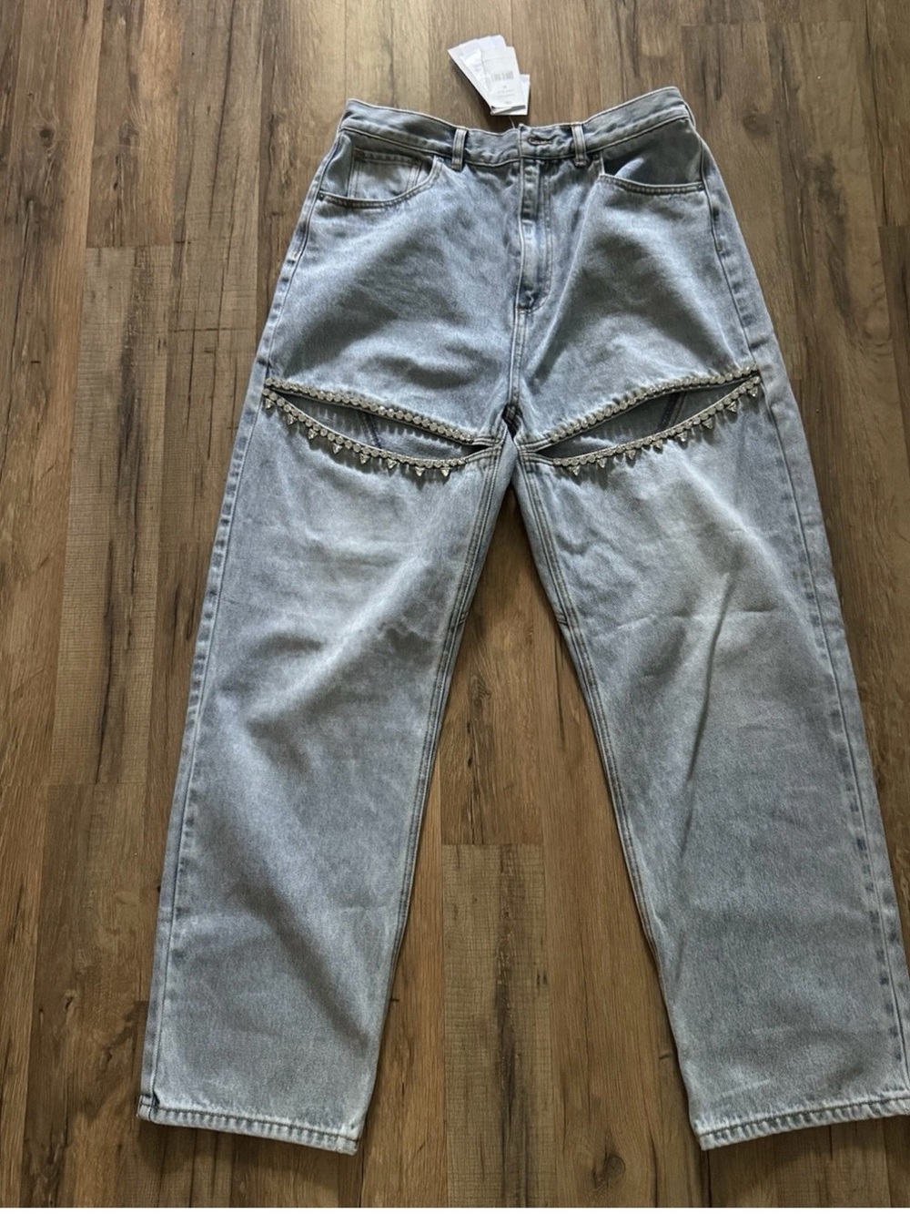 AREA Crystal Slit Jeans Size 31